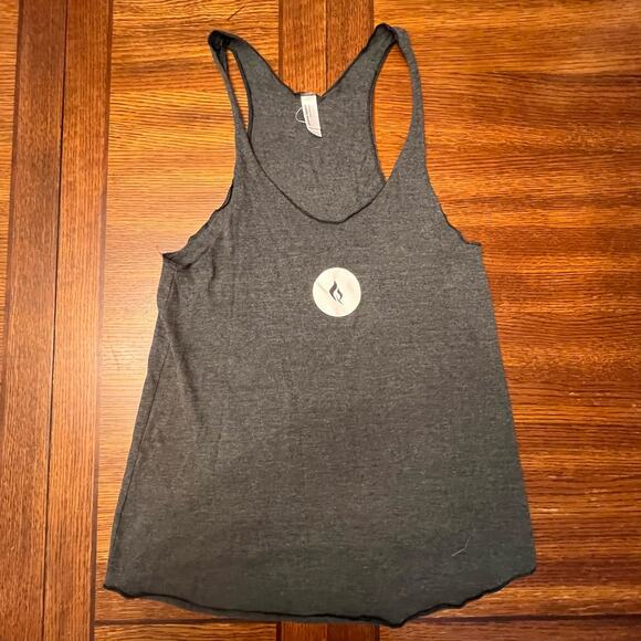 American Apparel Gray Creed Can You Take Me Higher Racerback Workout Shirt Large - Picture 3 of 11